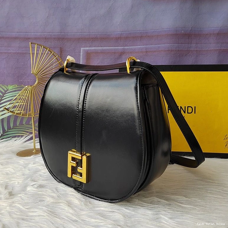 Affordable In Leather C'mon Fendi Calf Black Medium Bag 0724